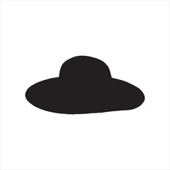 Straw hat silhouette isolated on white background. Straw hat icon vector illustration design.
