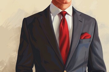 A painting of a man in formal attire, suitable for business concepts