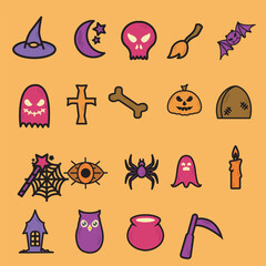 Playful Halloween Icon Illustrations collection