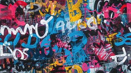 Fototapeta premium graffiti style seamless background doodle punk pop art design, idea for artful background backdrop 