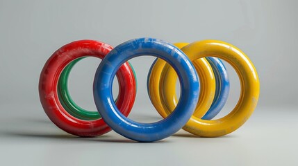 3D realistic image of gymnastics rings, clean lighting, isolated on background