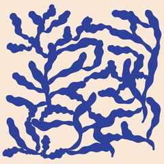 hand drawn leaves by matisse style
