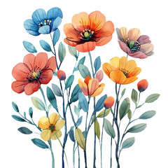 snowdrip flowers vector illustration in watercolor style