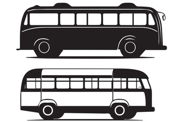 Set of bus icon. Vector illustration. Isolated on white background