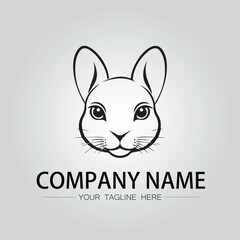 Rabbit silhouette company logo vector image on the white background