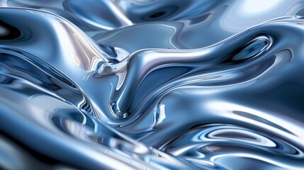 A close up of a shiny metallic surface with some wavy lines, AI