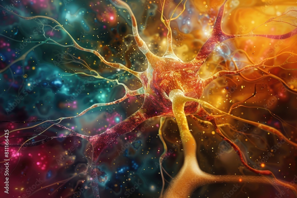 Poster close-up of a cell phone with a galaxy in the background. suitable for technology and space concepts