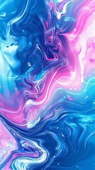 Fototapeta premium Coming soon text on blue and pink modern dynamic abstract fluid banner background, vertical photo