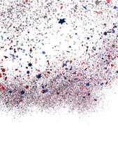  Red Blue White Stars Confetti Overlay