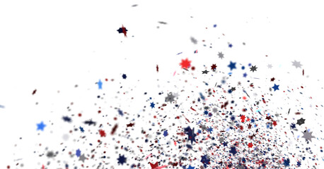  Red Blue White Stars Confetti Overlay