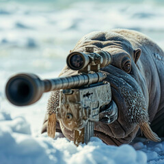  Armed Walrus in Snowscape