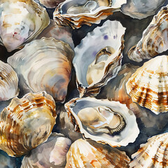  Ocean's Treasures: Watercolor Seashell Collection
