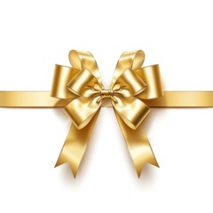 Gold Holiday Card. Elegant Bow and Ribbon Design for Greeting Cards and Gifts