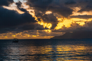 Seychelles Beau Vallon sunset.