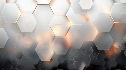 Abstract hexagonal pattern with gradient lighting effects. Concept of modern design, futuristic backgrounds