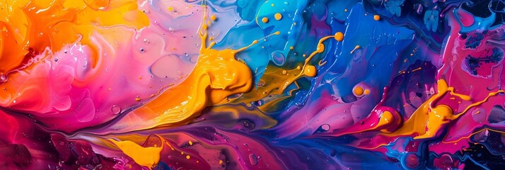 Dynamic Fusion of Colors: Fluid Paint Motion Spectacle. Banner
