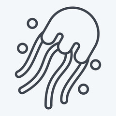 Icon Jelly Fish. related to Seafood symbol. line style. simple design illustration