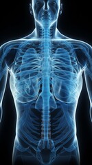 Innovative Xray image of the human chest.
