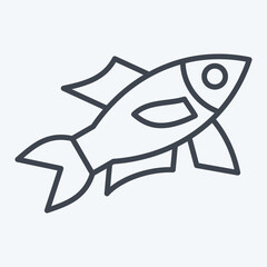 Icon Sardine. related to Seafood symbol. line style. simple design illustration