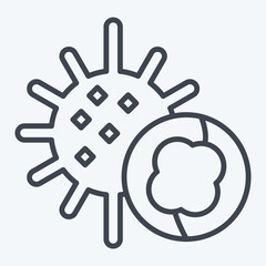 Icon Sea Urchins. related to Seafood symbol. line style. simple design illustration