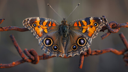 Close-up of a vibrant butterfly