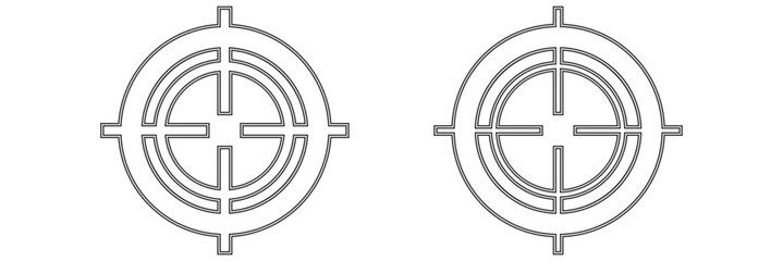 Target icon set. Icons for business goals and missions. Ambition and opportunity symbols, sales focus icons.