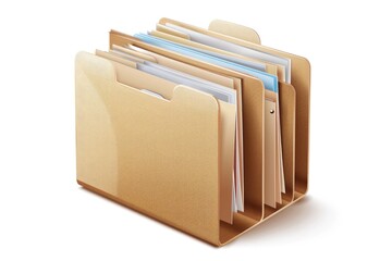 Neatly arranged stack of office folders, ideal for business concepts