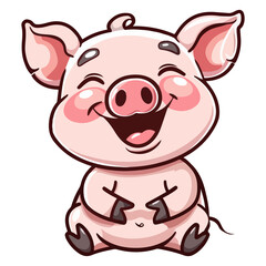 happy piglet illustration