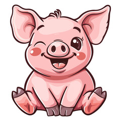 Fototapeta premium happy piglet illustration