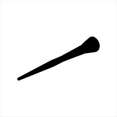 Makeup brush silhouette isolated on white background. Makeup brush icon vector illustration design.