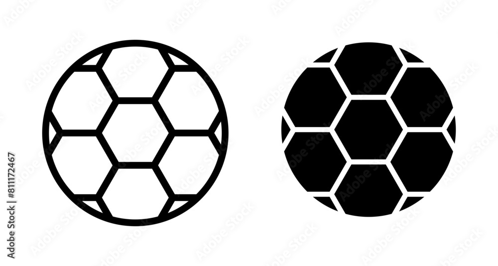 Wall mural football line icon set. soccer sport ball icon. simple soccerball sign suitable for apps and website