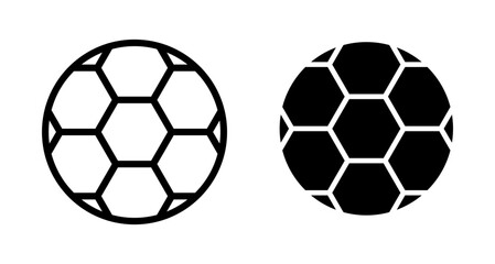 Football line icon set. Soccer sport ball icon. Simple soccerball sign suitable for apps and websites UI designs.