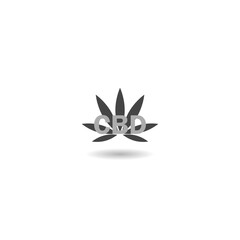 CBD marijuana icon with shadow