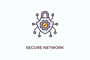 Secure Network Vector Icon Or Logo Illustration