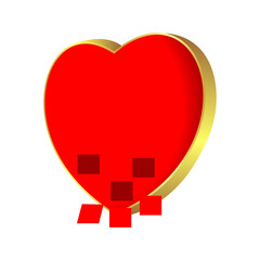 red heart icon 3d