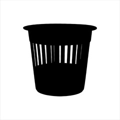 Recycle bin silhouette isolated on white background. Recycle bin icon vector illustration design.