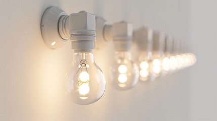 GU10 socket LED lamps on a white backdrop