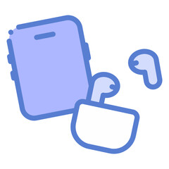 smartphone and earphone icon