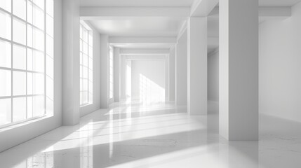 Fototapeta premium 3D White Interior Background 