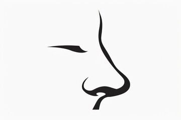 Detailed black and white sketch of a nose, perfect for medical illustrations - obrazy, fototapety, plakaty