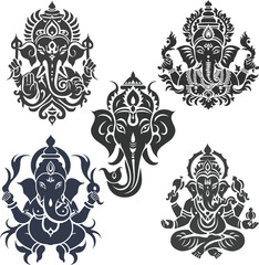 ganesha siluate Vector silhouette, graphic