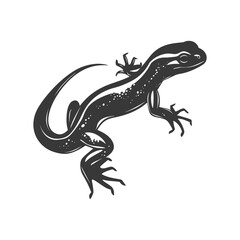 Naklejka premium Silhouette salamander animal black color only
