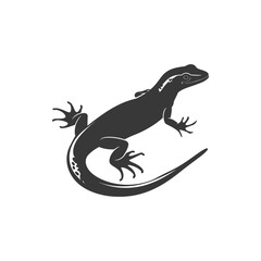 Naklejka premium Silhouette salamander animal black color only