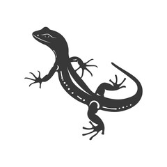 Naklejka premium Silhouette salamander animal black color only