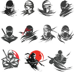 Ninja Shadow siluate Vector silhouette, graphic