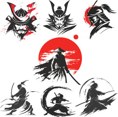 Samurai Shadow siluate Vector silhouette, graphic