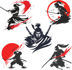 Samurai Shadow siluate Vector silhouette, graphic