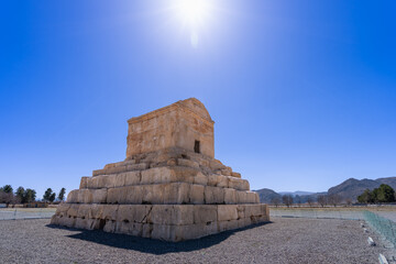 The majestic tomb of Cyrus the Great stands on the barren grounds. Witnesses to Persian history,...
