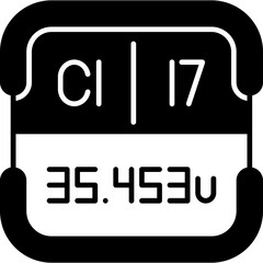 Chlorine Periodic Table Element Icon