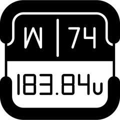 Tungsten Periodic Table Element Icon